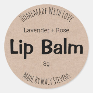 Simple Easy Kraft Lip Balm Pot Label