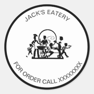 simple eatery business classic round sticker