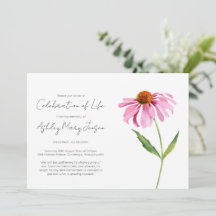 Simple Echinacea Celebration of Life Funeral