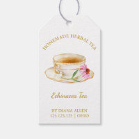 Simple Echinacea Tea Hang Tag 