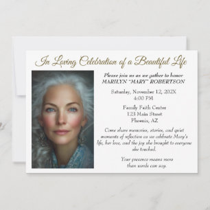 Simple Editable Celebration of Life Invitation