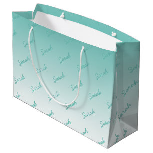 Simple Editable Name   Editable Any Colour Ombre Large Gift Bag