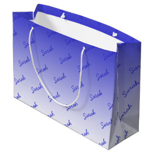 Simple Editable Name   Editable Any Colour Ombre Large Gift Bag