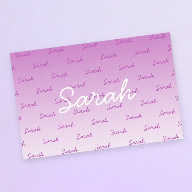 Simple Editable Name | Editable Any Colour Ombre Tissue Paper (Creator Uploaded)