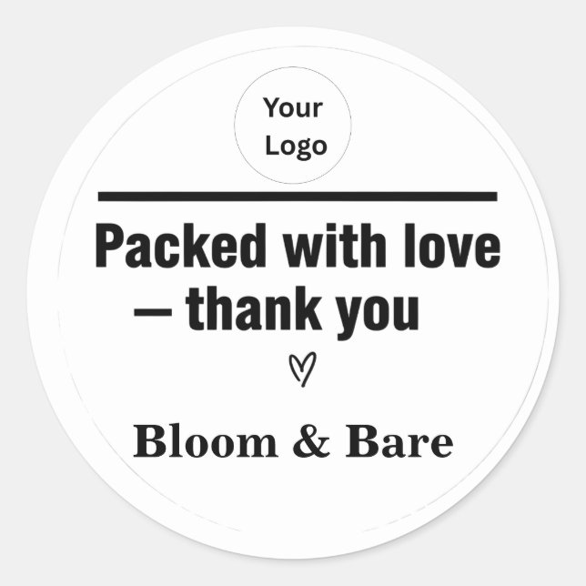 Simple Editable Thank You Business Sticker (Front)