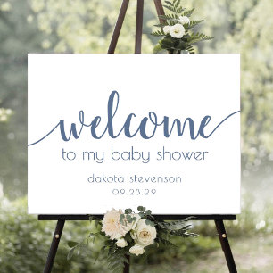 Simple Editable Welcome Dusty Blue Any Event Poster
