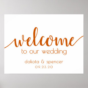 Simple Editable Welcome   Fall Orange Any Event Poster