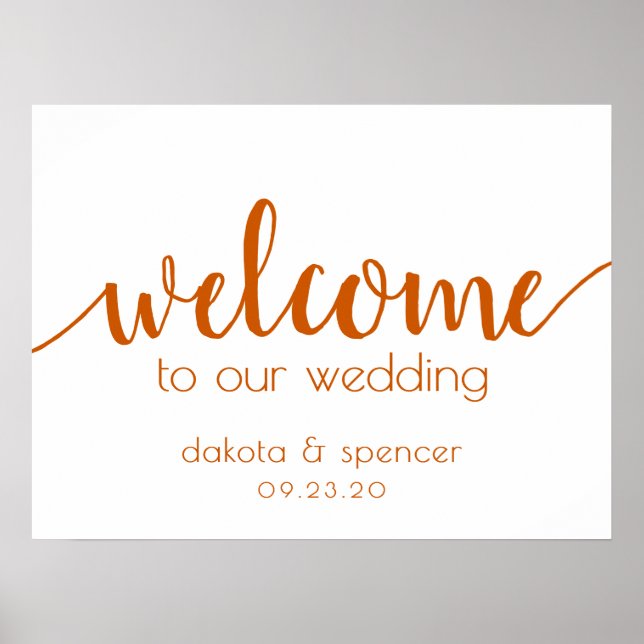 Simple Editable Welcome | Fall Orange Any Event Poster (Front)