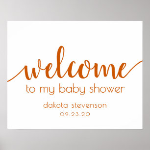 Simple Editable Welcome   Fall Orange Any Event Poster