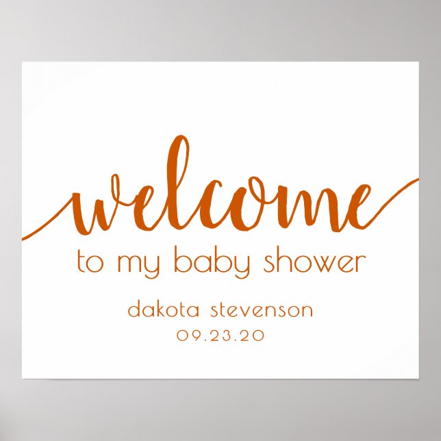 Simple Editable Welcome | Fall Orange Any Event Poster (Front)