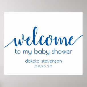 Simple Editable Welcome   French Blue Any Event Poster