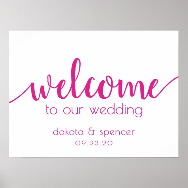 Simple Editable Welcome | Hot Pink Any Event Poster (Front)