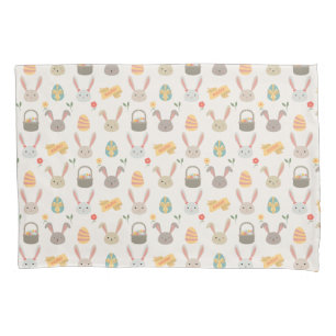 Simple Eggs and Bunnies Easter Pillowcase