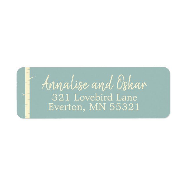 Simple Eggshell Blue Birch Address Labels (Front)