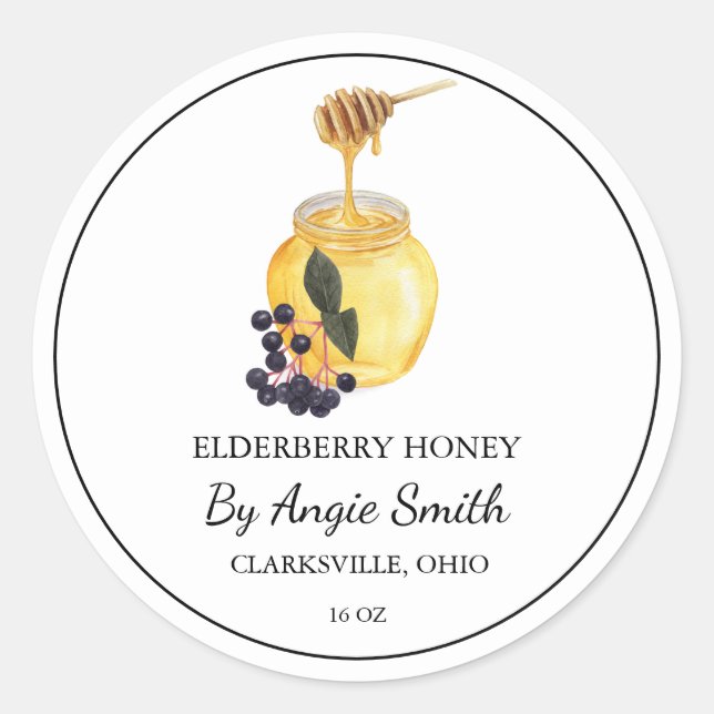 Simple Elderberry Infused Honey Label (Front)