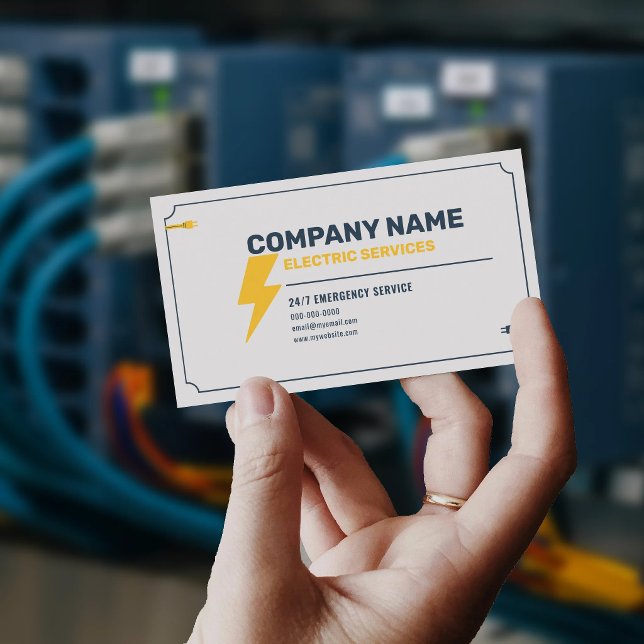 Simple Electric Services Business Card (Simple Electric Services Business Card)