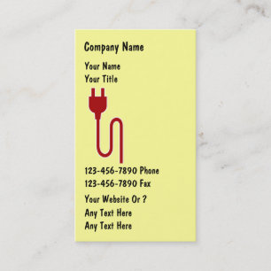 Simple Electrician Business Cards