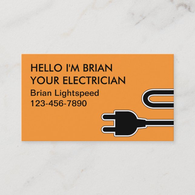 Simple Electrician Business Cards (Front)