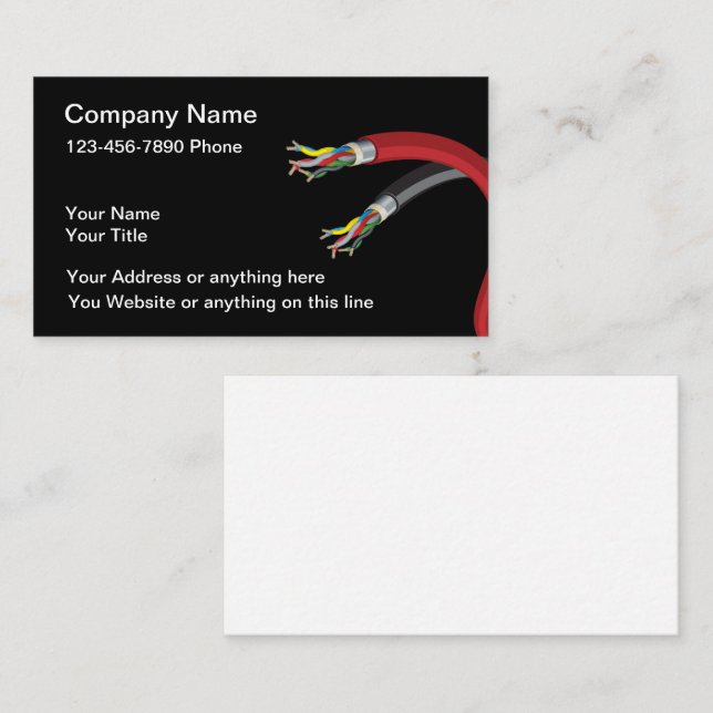 Simple Electrician Business Cards (Front/Back)