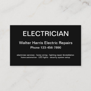 Simple Electrician Design Business Card