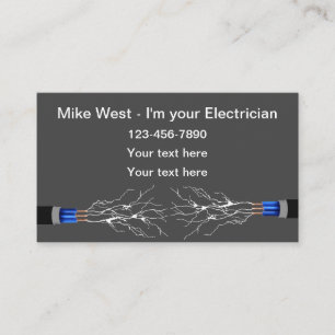 Simple Electrician Services Business Card