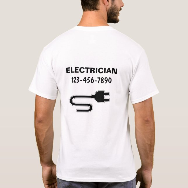 Simple Electrician Work Tshirts (Back)