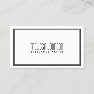 Simple Elegance Art Deco Style White/Black Business Card