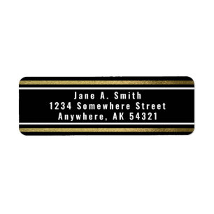 Simple Elegance Black and Gold Foil Label