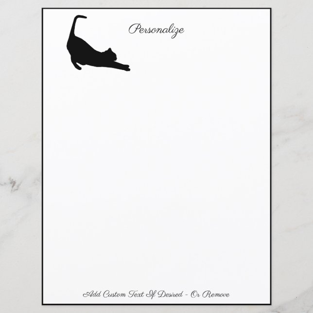 Simple Elegance Black Cat Stretching Feline Yoga (Front)