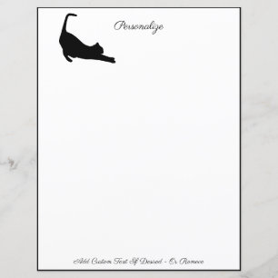 Simple Elegance Black Cat Stretching Feline Yoga