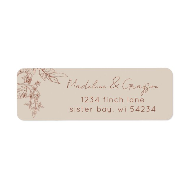 Simple Elegance Boho Floral Address (Front)