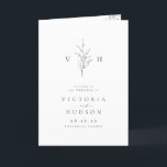 Simple elegance botanical leaves monogram wedding  programme<br><div class="desc">Monogrammed initials and elegant hand illustrated botanical leaves,  your event details in elegant script and classic font,  simple and luxury.  Great black and white programs for modern classic wedding,  simple formal wedding,  elegant botanical garden wedding. 
See all the matching pieces in the collection.</div>