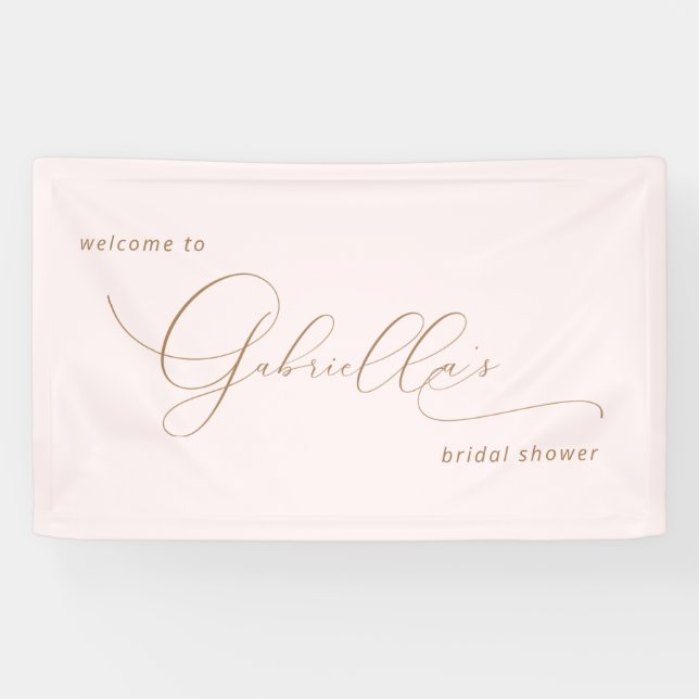 Simple Elegance Bridal Shower Blush Welcome Banner (Horizontal)