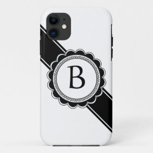 Simple Elegance Chic Retro Monogram Custom Colour iPhone 11 Case
