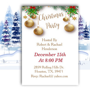 Simple Elegance Christmas Party Invitation