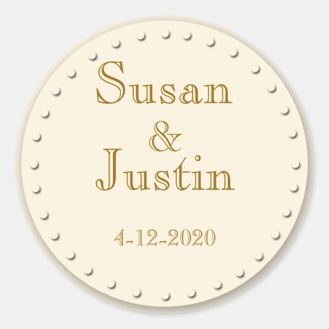 Simple Elegance Cream Round Stickers (Front)