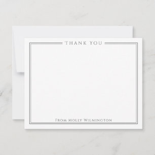Simple Elegance Dark Grey Thank You Note Card