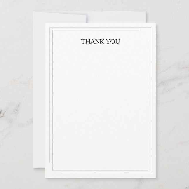 Simple Elegance Flat Wedding Thank You Card (Front)