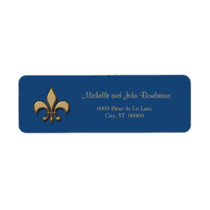 Simple Elegance Gold Blue Fleur de Lis