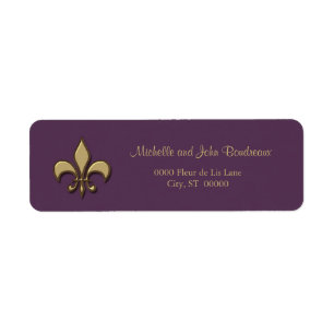 Simple Elegance Gold Purple Fleur de Lis
