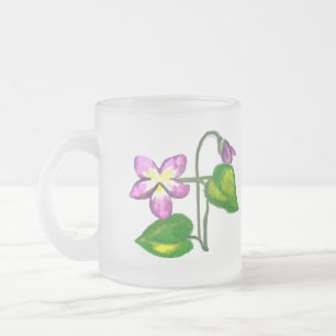 Simple Elegance Humble Violet Frosted Glass Coffee Mug