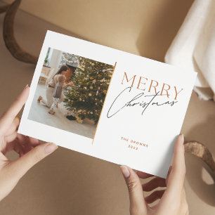 Simple Elegance Minimalist Merry Christmas Photo Holiday Card