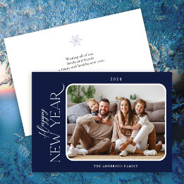 Simple Elegance New Years Photo Holiday Card