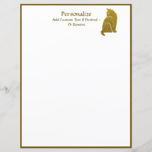 Simple Elegance of Gold Glitter Cat Feline