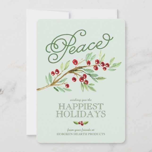 Simple Elegance Peace Business Holiday Greetings (Front)