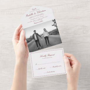 Simple Elegance Photo Wedding All In One Invitatio All In One Invitation