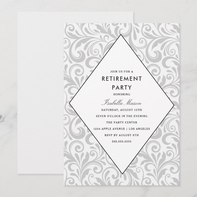 Simple Elegance | Retirement Party Invitation (Front/Back)