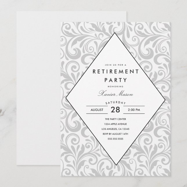 Simple Elegance | Retirement Party Invitation (Front/Back)