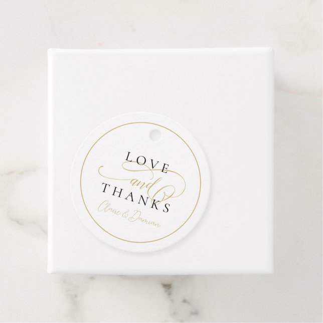 Simple Elegance Romantic Love & Thanks Wedding Favour Tags (In Situ)