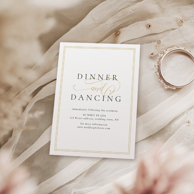 Simple Elegance Romantic Script Wedding Reception Enclosure Card (Simple Elegance Romantic Script Wedding Reception Enclosure Card
)